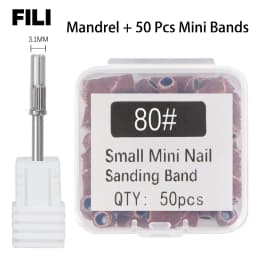 50Pcs 3.1MM Small Sanding Bands With Shaft Set For Dead Skin Calluses Nail Polishing Mini Sandband Nail Drill Bits Manicure Tool