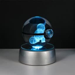 Pokemon 3D Crystal Ball Pikachu Gengar Eevee Mewtwo Anime Game Pokeball Led Night Light Base Kids Birthday Gift Home Decoration