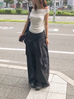 Stylish Loose Wide Leg Casual Pants Simple Elegant Layering Fake Two-Piece Design Street Retro Feel High Waist Straight Leg