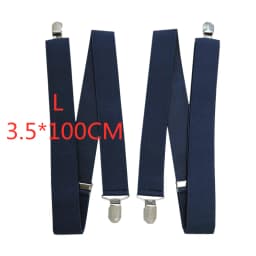 3.5 cm Wide Solid Color No Cross Suspenders Men 4 Strong Clips Women Suspender For wedding Party Trouser Braces