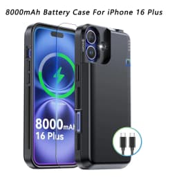 USB-C Battery Case for iPhone 16/16 Pro/16 Pro Max/16 Plus Portable Wireless Charging Cover Power Bank Extended Battery Pack
