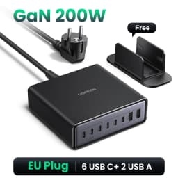 UGREEN 200W GaN Charger 8 in 1 Desktop Laptop Fast Charging Stand For iPhone 18 17 16 Pro Max Macbook Air Xiaomi Samsung Tablets