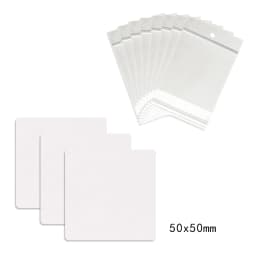50 Pcs 5x5cm Blank Jewelry Display Paper Label With Or Without Bags Wholesale Packaging Earrings Necklaces Reveal Card Supplier