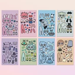8/16/24sheets Cute Sprunkie Stickers Make Your Own Sprunkie Sticker Make A Face Stickers Kids Game Cartoon DIY Party Supplies