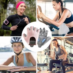 1 Pair Workout Gloves with Liquid Silicone for Women Fingerless Cycling Gloves Non-slip Men's Gym Weight Lifting Gloves