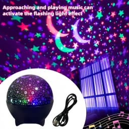 LED Projector Light Starry Moon Galaxy RGB Projection Lamp 5V USB Night Lights for Kids Present Christmas Gift Room Decorations