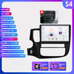 Hizpo 2 Din Android 13 For Mitsubishi Outlander 3 2012-2018 Car Multimedia Player Stereo CarPlay Navigation GPS Octa Core 7862