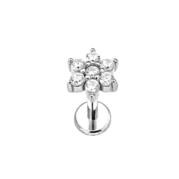ASTM F136 G23 Titanium Flower Moon Heart Threadless Piercing Leaf Drop Pin Push in Lip Stud Daith Conch Earring 16G 18G 20G