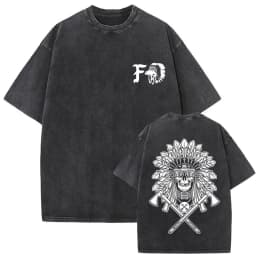 Forward Observations Group Vintage Washed T-shirt Skeleton Graphic T Shirts Men Women Fashion Oversized T-shirts Male Streetwear