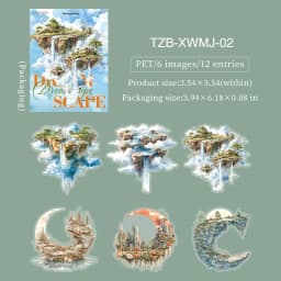 JIANWU Vintage Lightbulb Coast Island Time Landscape Material Collage Scrapbooking PET Sticker Creative DIY Journal Stationery