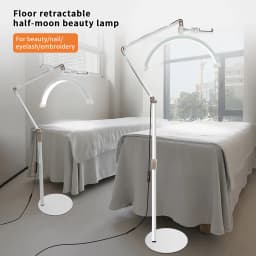 Andoer HD-M2X 20W Floor LED Video Light Half-moon Shaped Fill Light 3000K-6000K Dimmable with Metal Light Stand Phone