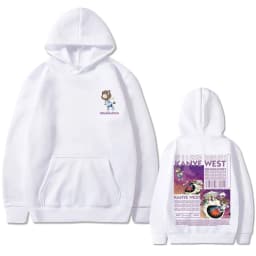 Kanye West Graduation Bear Double Sided Printed Hoodie Men Women Fashion Hip Hop Cool Sweatshirts Unisex Fleece Cotton Hoodies
