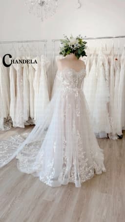 CHANDELA Attractive Strapless Wedding Dresses Off the Shoulder Sweetheart Zipper A-line Brush Train Vestidos Customised