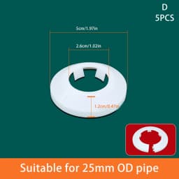 5Pcs Radiator Pipe Collars Shower Faucet Angle Valve Pipe Plug Decoration Cover Snap-on Plate Kitchen Faucet Accessories