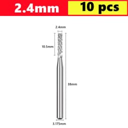 10pcs PCB Corn End Milling Cutter 0.5-3.175mm, 3.175mm (1/8) Shank Hard Alloy PCB Milling Cutter CNC Cutting Milling Cutter