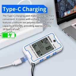 SNAKOL SK-8103 Digital UV Illuminometer Professional UV Light Meter Portable UV Tester Ultraviolet with Temp Humidity Display