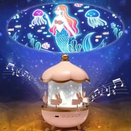 Kids Night Light Projector 21 Films & Bluetooth Music Player Rechargeable Nightlights Bedroom Decor Birthday Gift Star Projector