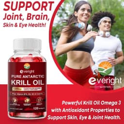 Antarctic Krill Oil 1200 mg with Omega-3 Supplement, EPA & DHA, Astaxanthin & Phospholipids for Heart, Joint, Brain Antioxidant