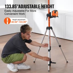 SucceBuy Laser Level Tripod 1/4"-20 & 5/8"-11 Thread Mount 40.94-133.85in Height Adjustment with Level Bubble & Heavy-duty Stand