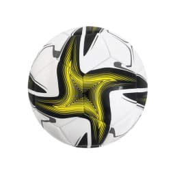 Machine Stitched Soccer Ball For Exceptional Air Retention Rubber Bladder Gives Exceptional Air yellow