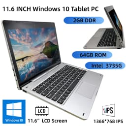 Q1 11.6" Windows 10 Tablet With Docking Keyboard 32-bit 3735G CPU 2GB+64GB Quad Core Dual Camears 9000mAh 1*HD-MI Port