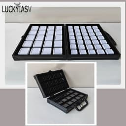 Portable Travel Gems Box Show Gemstone Storage Case Beads Diamond Pendant Exhibition Box Shockproof Gem Jars Exhibition Tray