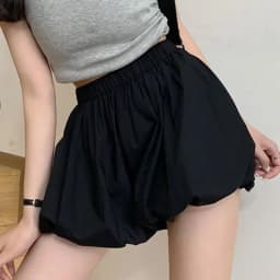 Lucyever 2025 Spring Fluffy Bloomer Shorts for Women Solid High Waist Loose Cute Shorts Female Korean All Match Short Pants