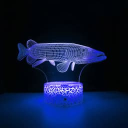 Nighdn Fish 3D Illusion Table Lamp LED Touch Acrylic 7/16 Color Changing Night Light Gift for Kids Elder Bedroom Decoration
