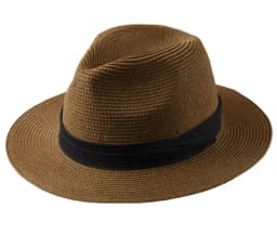 Unisex Panama Straw Hat - Wide Brim Summer Beach Sun Cap, Adjustable Sizing 55-60cm for Men & Women, Large Size Foldable Fedora