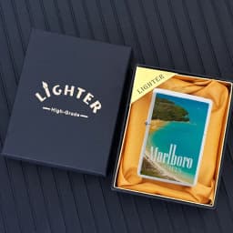 Marlboro Creative and Personalized Grinding Wheel Kerosene Lighter Gift Box World-famous Scenic Spots Men's Gift Wholesale