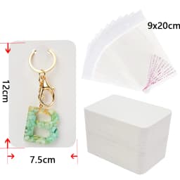 50pcs Keychain Display Cards with Self-Sealing Bags Keychain Card Hold Cardboard for Keyring Jewelry Display Packaging Wholesale