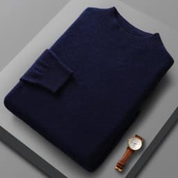 100% Merino Wool Sweater Men's Half high collar Knitted Hoodie Spring Autumn New Cashmere Sweater Versatile Menswear