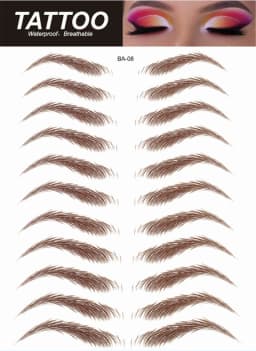 4D Hair Like Eyebrows Makeup Waterproof Eyebrow Tattoo Sticker Long Lasting Natural Fake Eyebrow Stickers Cosmetics 10 pairs 1PC