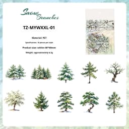 JIANWU Vintage Tree Landscape Material Collage Scrapbooking PET Sticker Creative DIY Journal Stationery