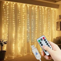 LED Fairy String Curtain Light 3/4/6M Christmas Lights 8 Mode Remote USB Festoon Christmas Decor For Home Holiday New Year Lamp