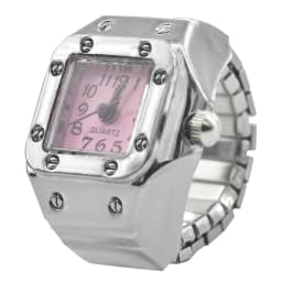 Creative Alloy Shell New Hot Selling Compact Finger Square Arabic Numeral Scale Dial Couple Men's And Women's Ring Watch