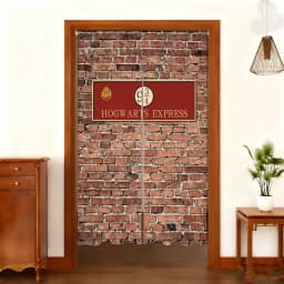 Harryy Potters 9 3/4 Train Platform Brick Wall Photography Backdrop Magic School Door Hanging Banner Half-Curtain Baby Portrait