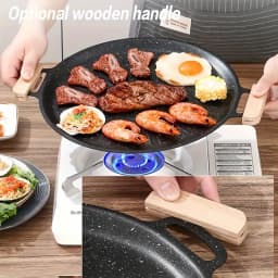 1pcs Carbon Steel Grill Pan Nonstick BBQ Griddle for Induction Cooktop Indoor Outdoor Use Dishwasher Safe BBQ Cookware