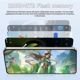 K-Touch Smartphone 5G For M18 Pro Max Smart Mobile Phones 7.3 Inch HD Full Display Cheap Cell Phone Android 22G+2TB Unlocked 7800mAh Battery 4G 5G Dual Sim Card 48MP+16MP Camera Face Recognition