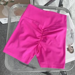 Solid Color High Waist Seamless Butt Lift Yoga Shorts Breathable Quick Drying Fitness Leggings Cycling Running Sports Shorts