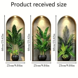 2D Watercolor Plant Wall Stickers - Realistic Potted Plants Decor, Self-Adhesive Vine Leaves For Living Room Bedroom Wall Decor