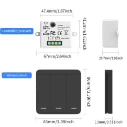 Wireless ON OFF Switch RF433 Module Remote Control Light Switch 1/2/3 Gang Wall Switch for Light Bulb Chandelier 10A 110V 220V