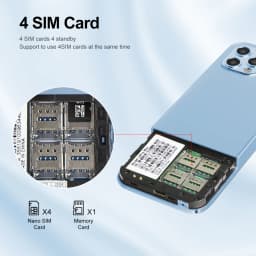MKTEL M14 Feature Phone Four Sim Card Standby 2.4" Screen 1100mAh Battery MP3 MP4 FM Radio Senior Phone