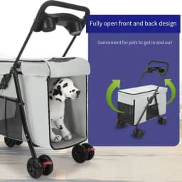 Medium To Large Dog Pet Stroller Multifunctional and Foldable Suitable for Outdoor Travel, Large Size for Commuting and Portable