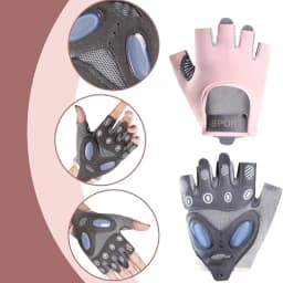 1 Pair Workout Gloves with Liquid Silicone for Women Fingerless Cycling Gloves Non-slip Men's Gym Weight Lifting Gloves