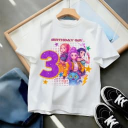 Birthday Girl Number Graphic Tee - Little Star Celebration Top, Dreamy Party Outfit for Girls