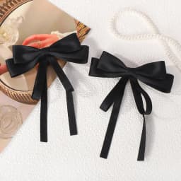 LOVEKIKI 2PCS Elegant Double Layer Ribbon Bows Hair Clip for Girl Boutique Headwear Hairgripes Long Tassel Ponytail Hairclip