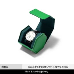 Oirlv Portable Watch Box Leather Watch Organizer Hexagon Watch Storage Box With Pillow Wristwatch Bag Birthday Gift Watch Case
