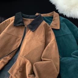 2026 Autumn Corduroy Cargo Jacket For Men Windbreakers Zipper Coats Loose Cargo Outwear Casual Jacket Mens Clothes