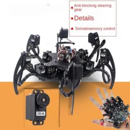 18 DOF Aluminium Hexapod Spider Bracket Six 3 DOF Legs Robot Frame Kit with Ball Bearing Fully For Programmable Robot DIY Kit